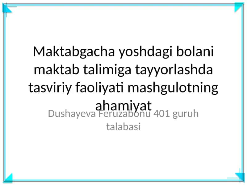 Maktabgacha Yosh Bolalarini Tasvirlash 1