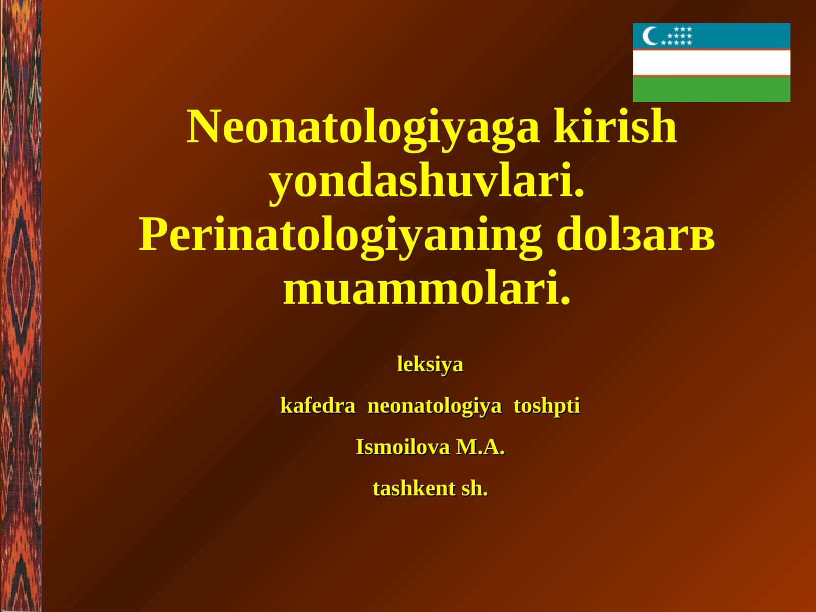 Nеоnаtоlоgiyagа kirish yondаshuvlаri.Pеrinаtоlоgiyaningdоlзаrв muаmmоlаri.lеksiya 1