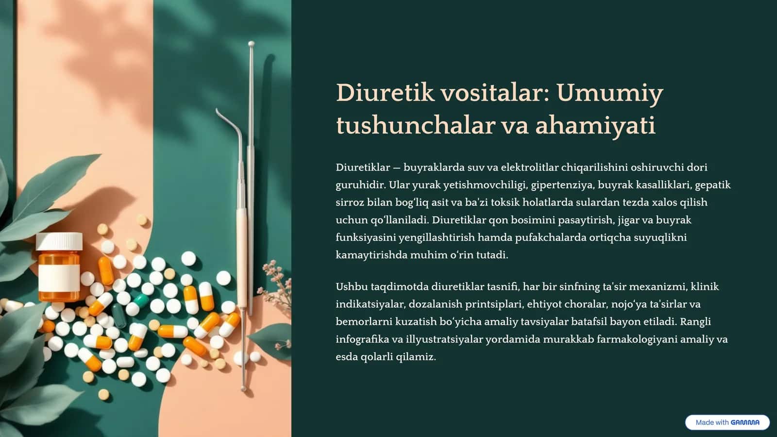 Diuretiklar: Umumiy tushunchalar va ahamiyati 1