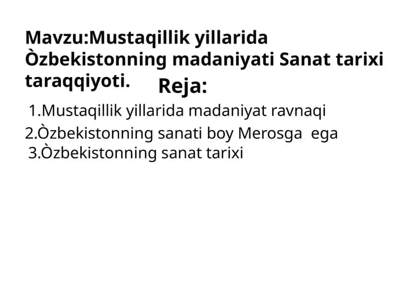 Sanat tarixi taraqqiyoti 1