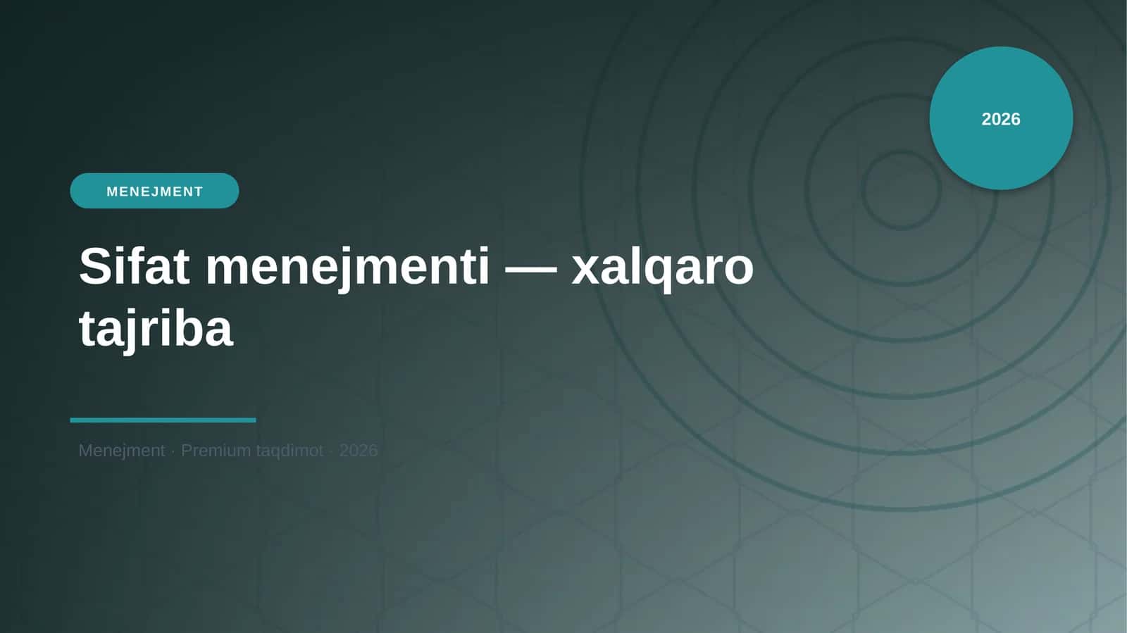 Sifat menejmenti - xalqaro tajriba 1