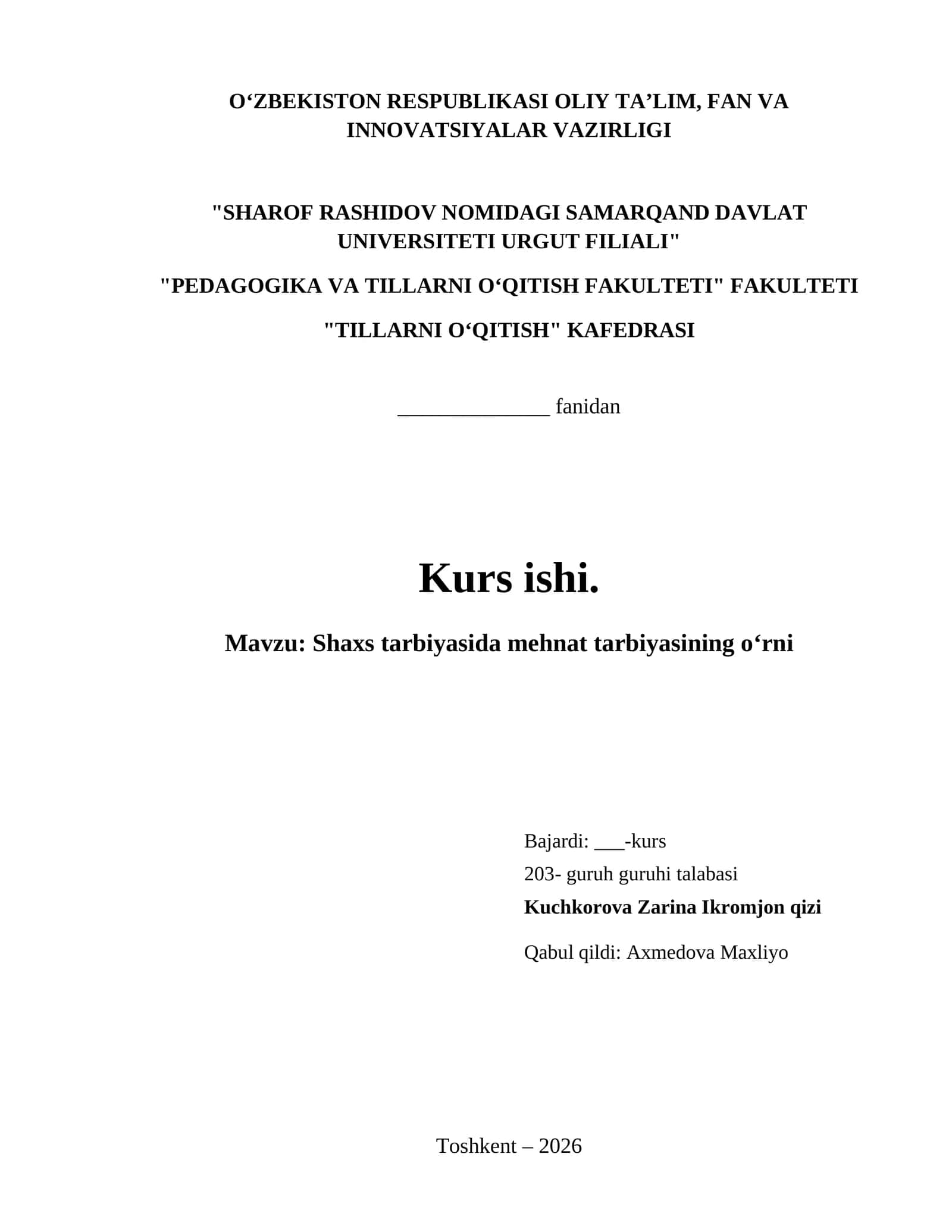 Shaxs tarbiyasida mehnat tarbiyasining oʻrni 1