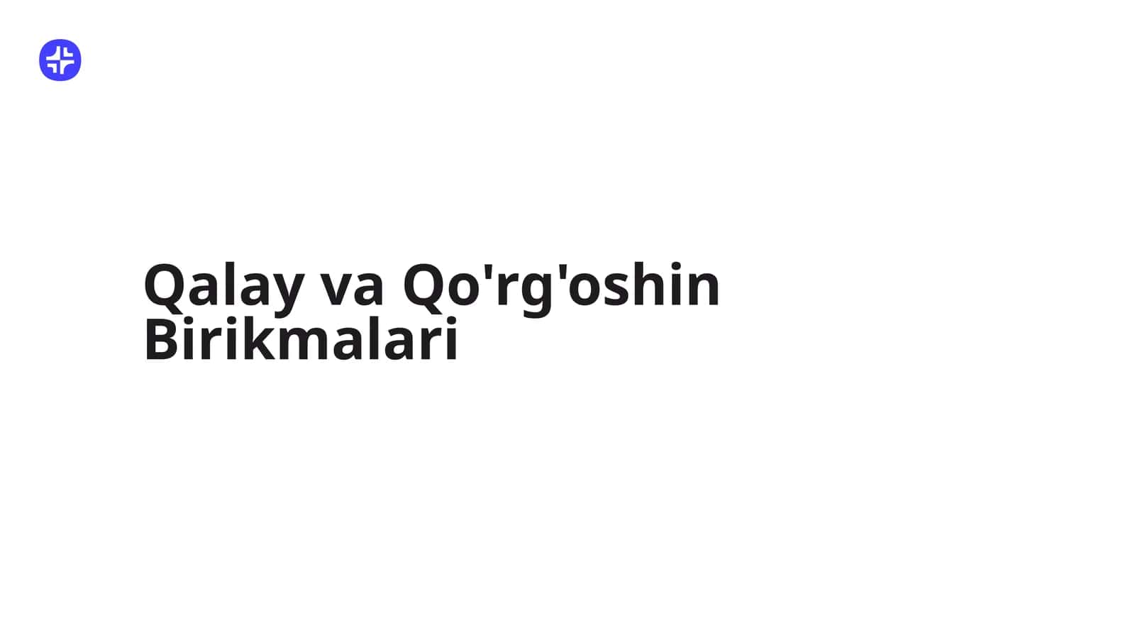 Qalay va Qo'rg'oshin Birikmalari 1