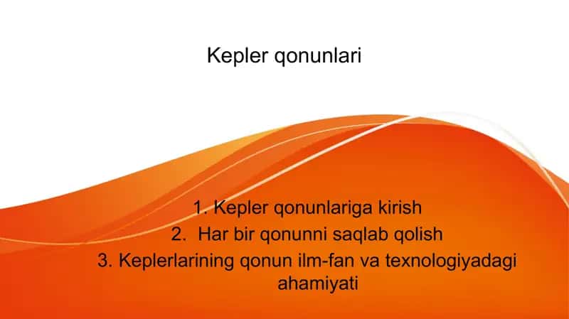 Kepler qonunlari 1