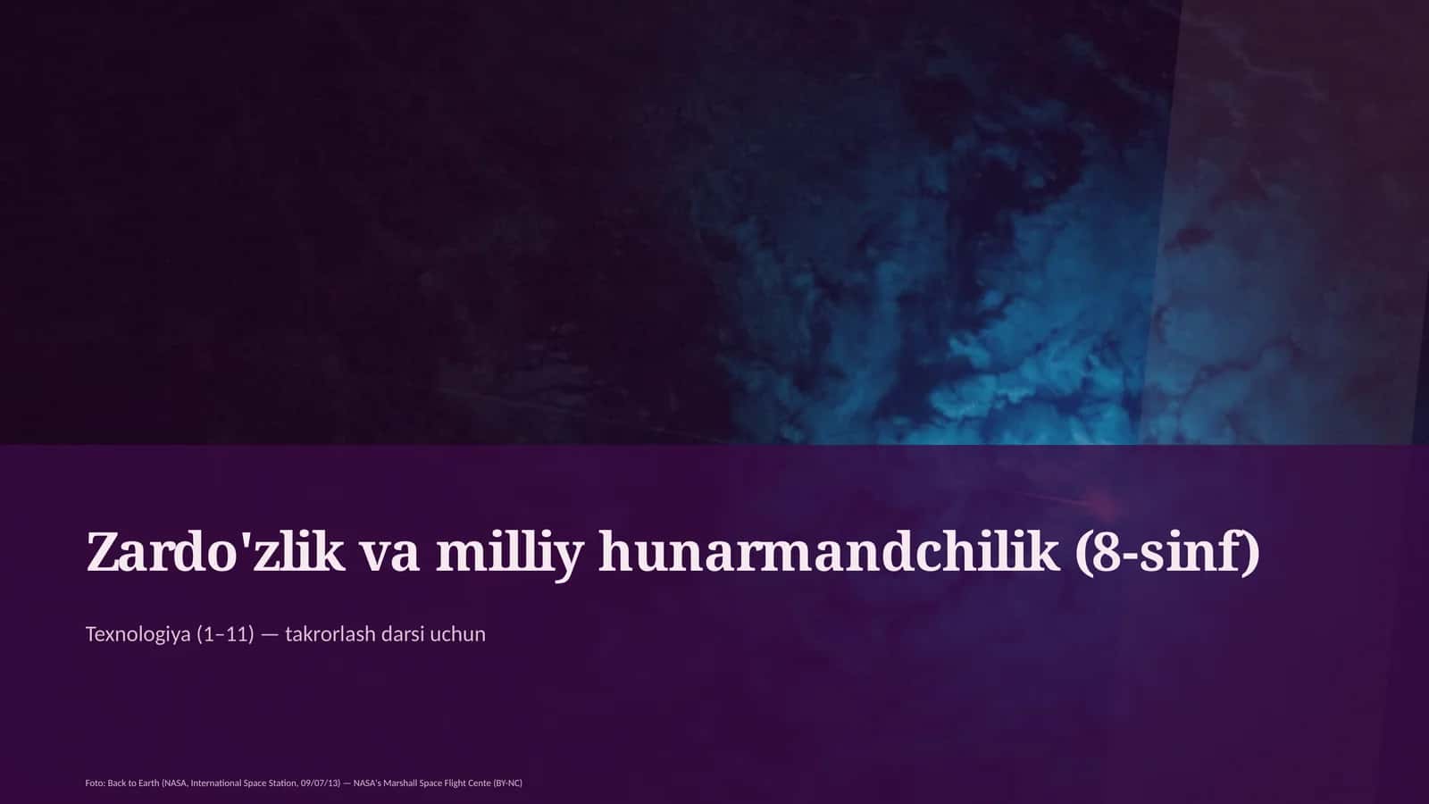 Zardo'zlik va milliy hunarmandchilik (8-sinf) 1