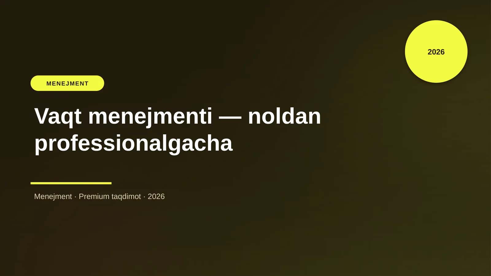 Vaqt menejmenti — noldan professionalgacha 1