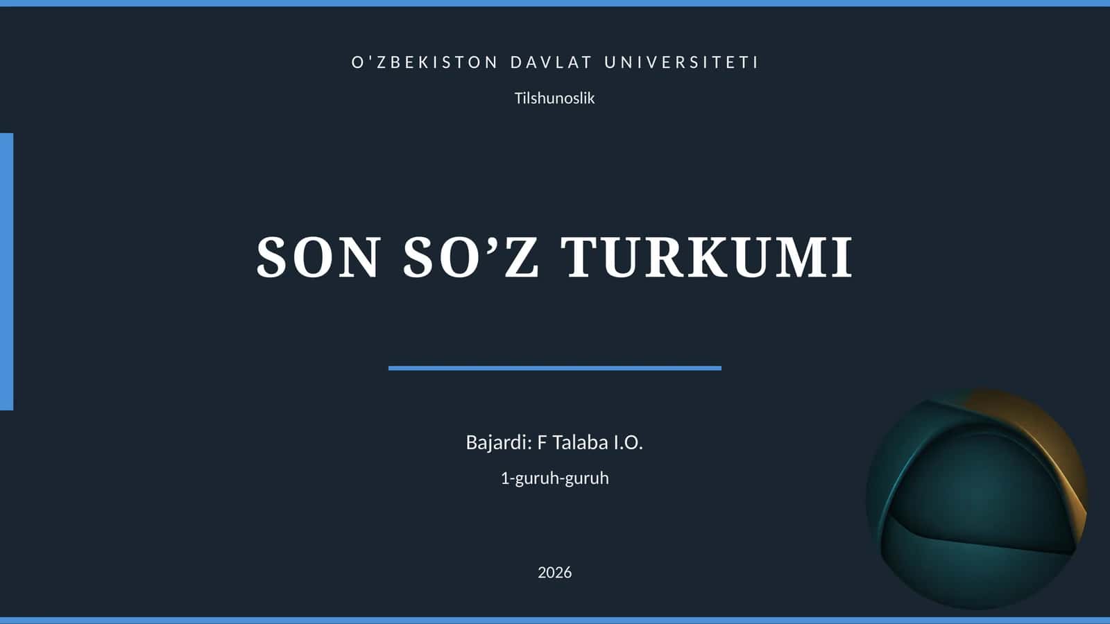 SON SO’Z TURKUMI 1