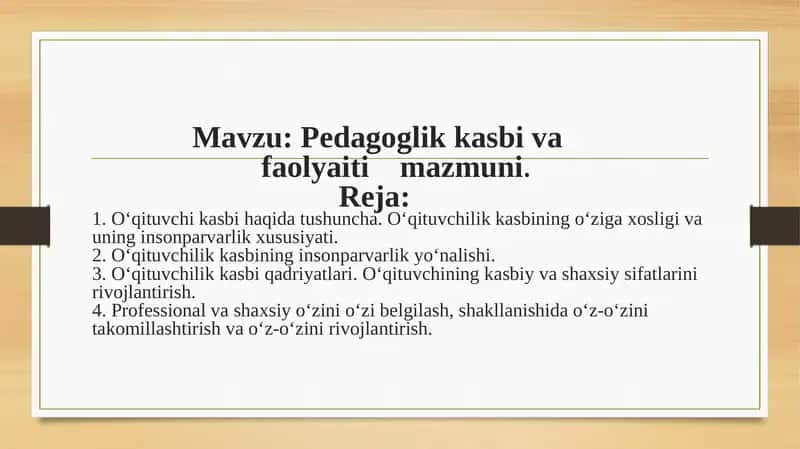 Pedagoglik kasbi vafaolyai 1