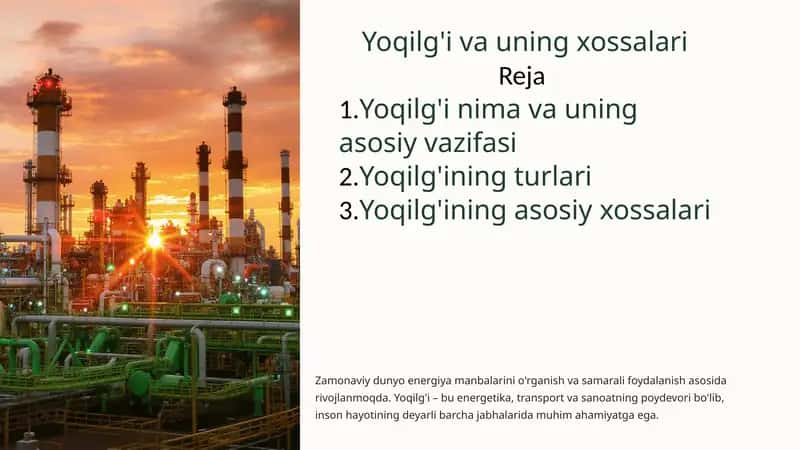 Yoqilg'i va uning xossalari 1