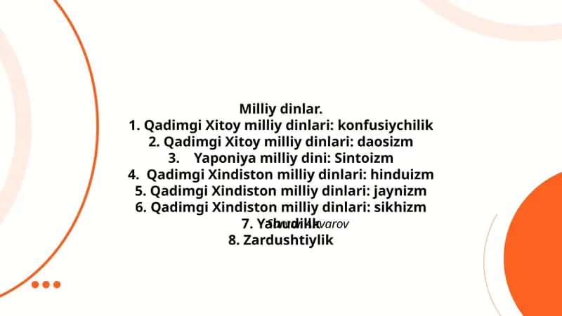 Milliy dinlar 1