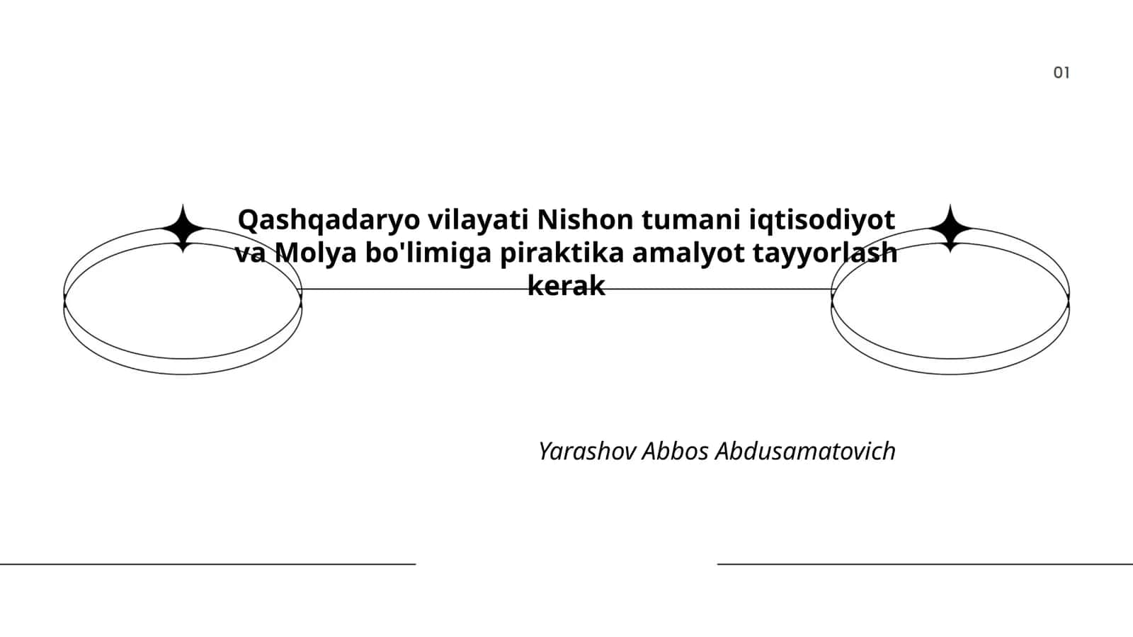 Qashqadaryo vilayati Nishon tumani iqtisodiyot va Molya bo'limiga piraktika amalyot tayyorlash kerak 1