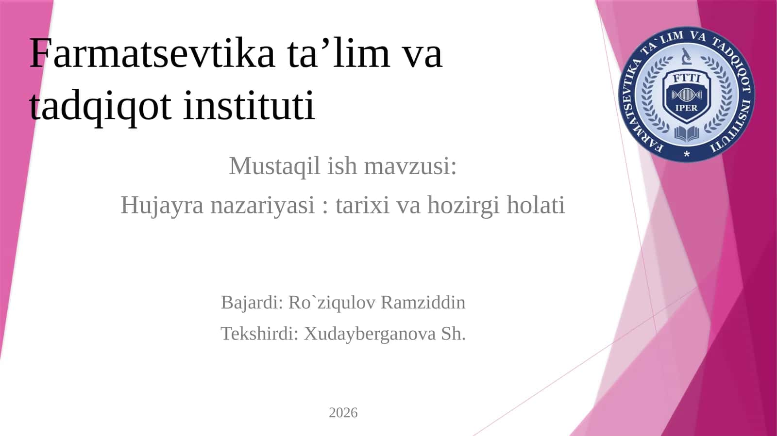 Farmatsevtikata’limvatadqiqotinstituti 1
