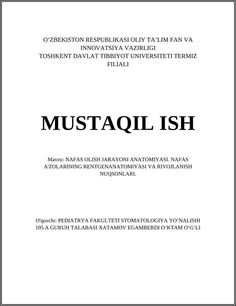 NAFAS OLISH JARAYONI ANATOMIYASI 1