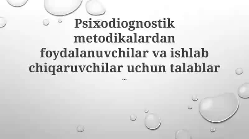 Psixodiagnostika metodlari