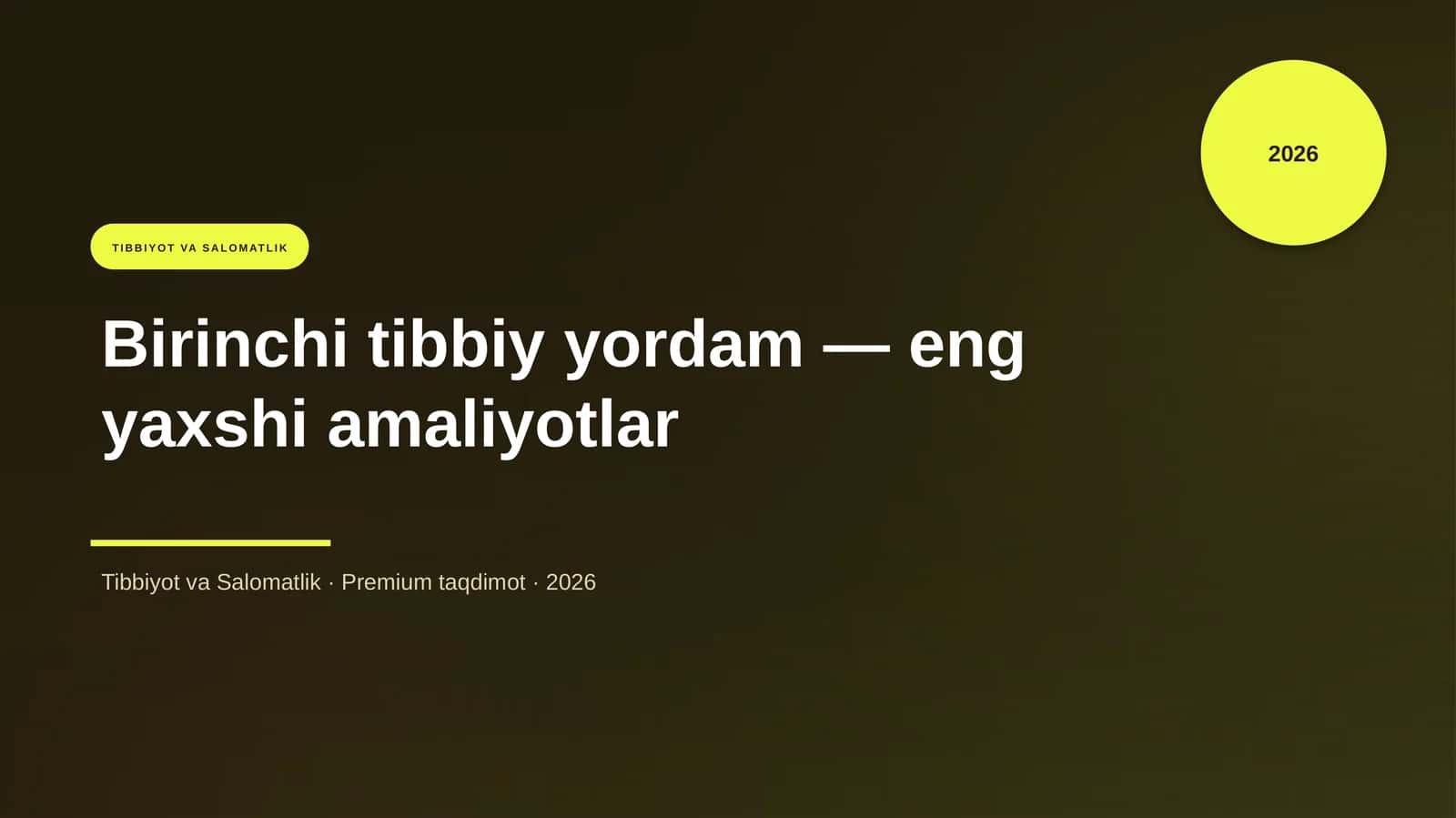 Birinchi tibbiy yordam — eng yaxshi amaliyotlar 1