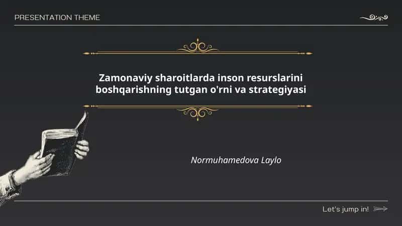 Zamonaviy sharoitlarda inson resurslarini boshqarishning tutgan o'rni va strategiyasi 1