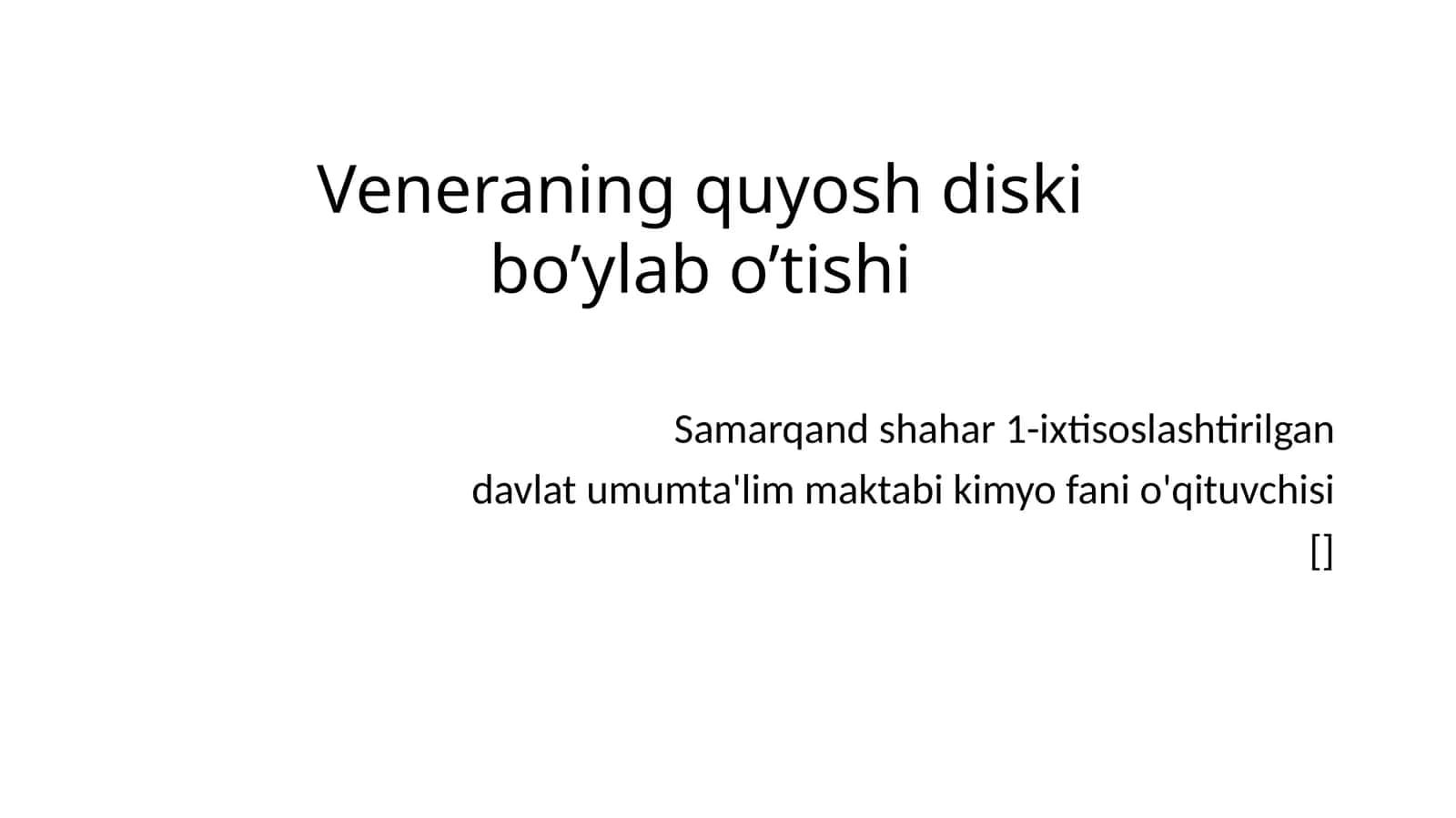 Veneraning quyosh diskibo’ylab o’tishi 1