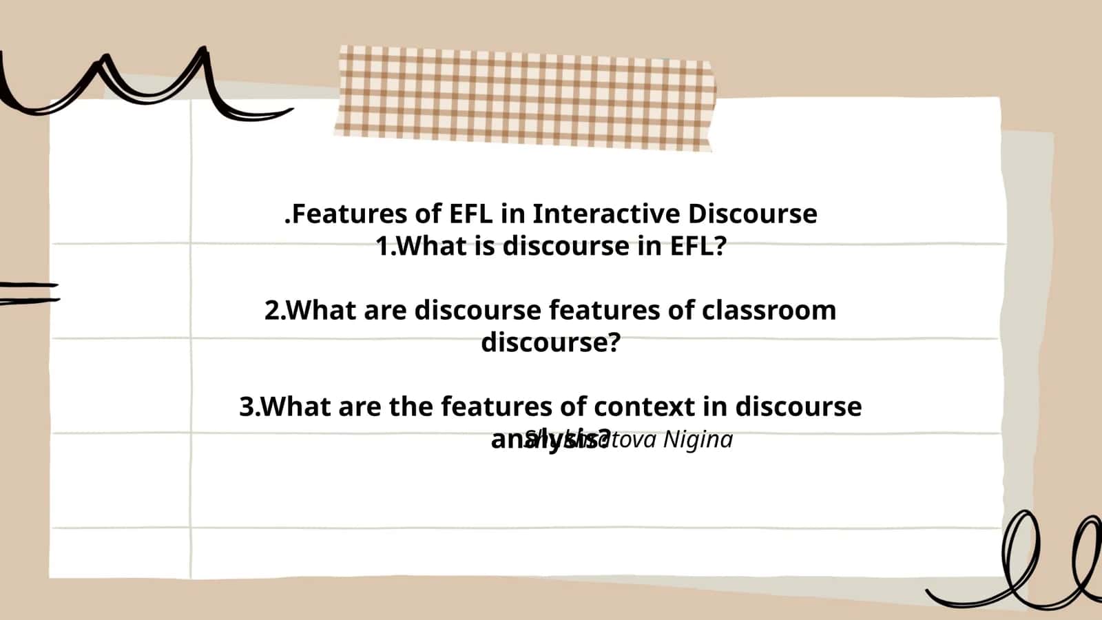 Features of EFL in Interactive Discourse 1
