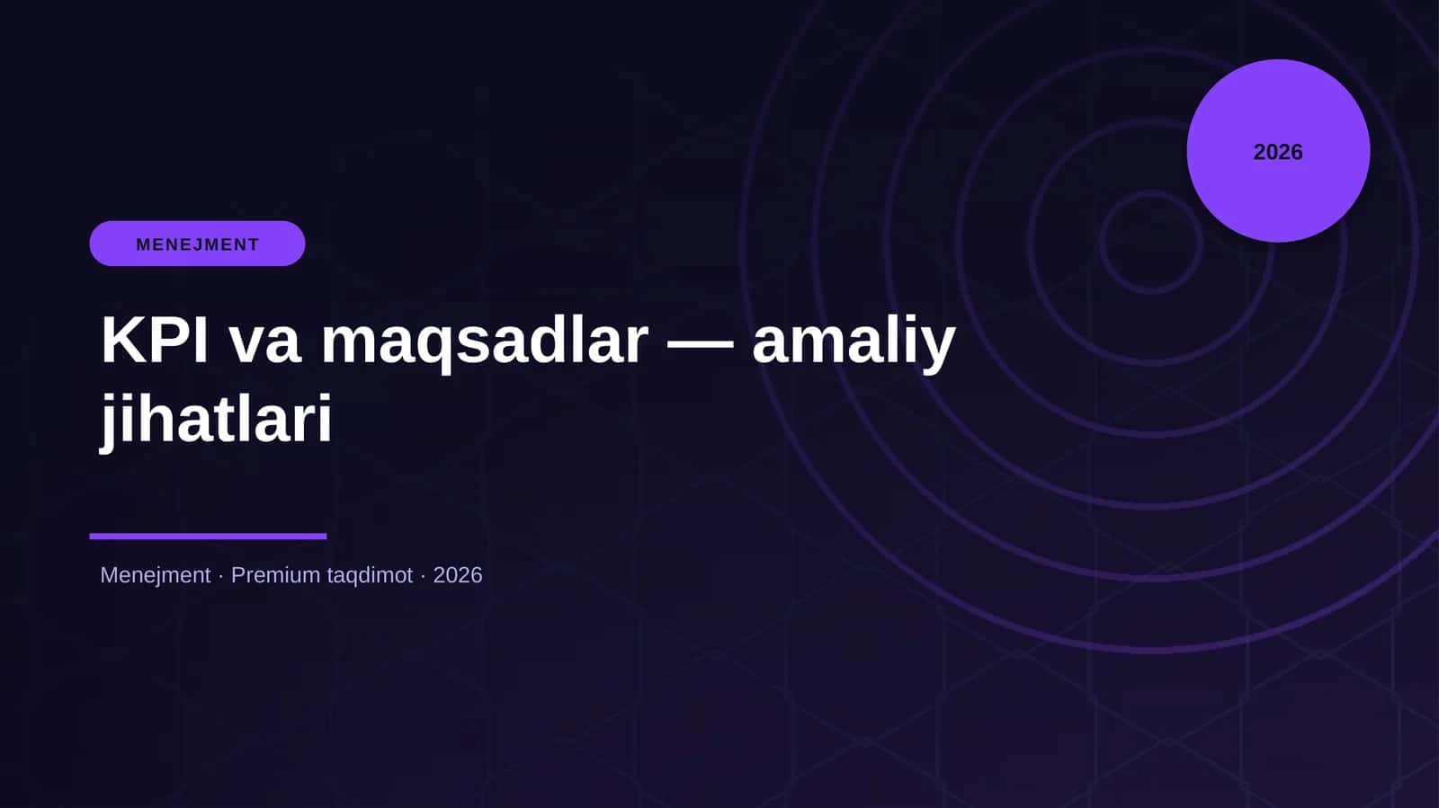 KPI va maqsadlar — amaliy jihatlari 1
