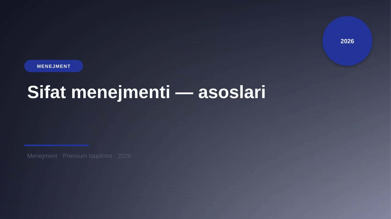 Sifat menejmenti — asoslari 1