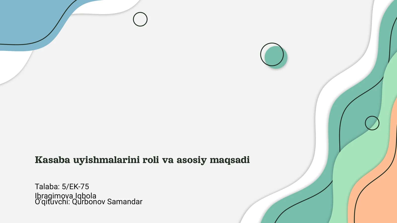 Kasaba uyishmalarini roli va asosiy maqsadi 1