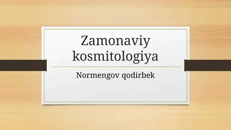 zamonaviy kosmetologiya mustaqil ish 1