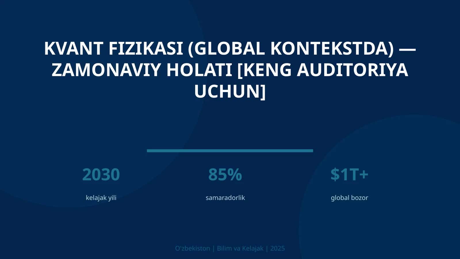 Kvant fizikasi (global kontekstda) — zamonaviy holati [keng auditoriya uchun] 1