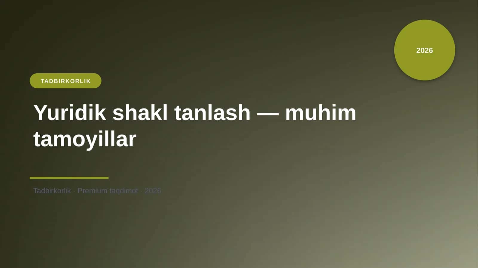 Yuridik shakl tanlash 1
