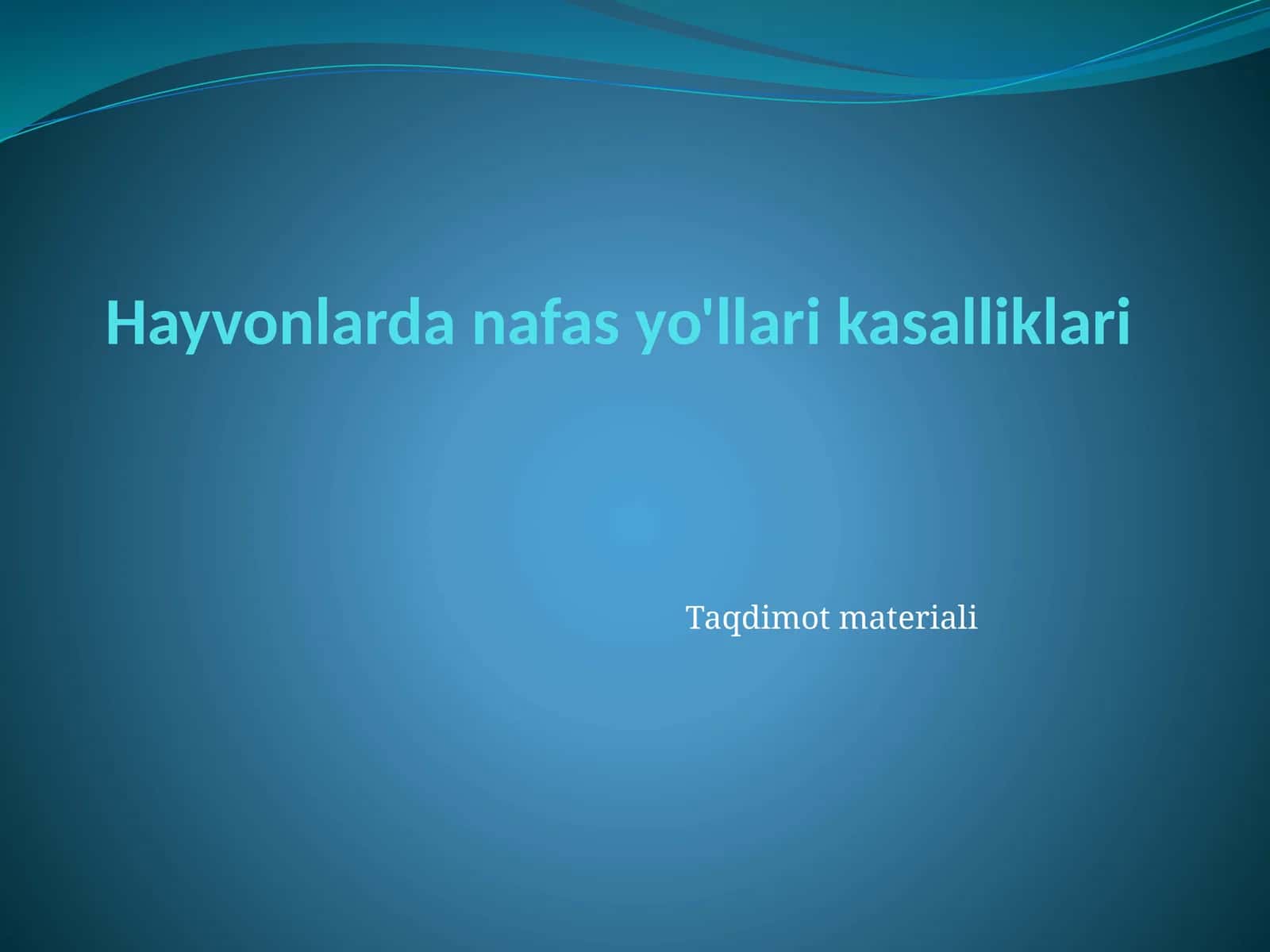 Hayvonlarda nafas yo'llari kasalliklari 1