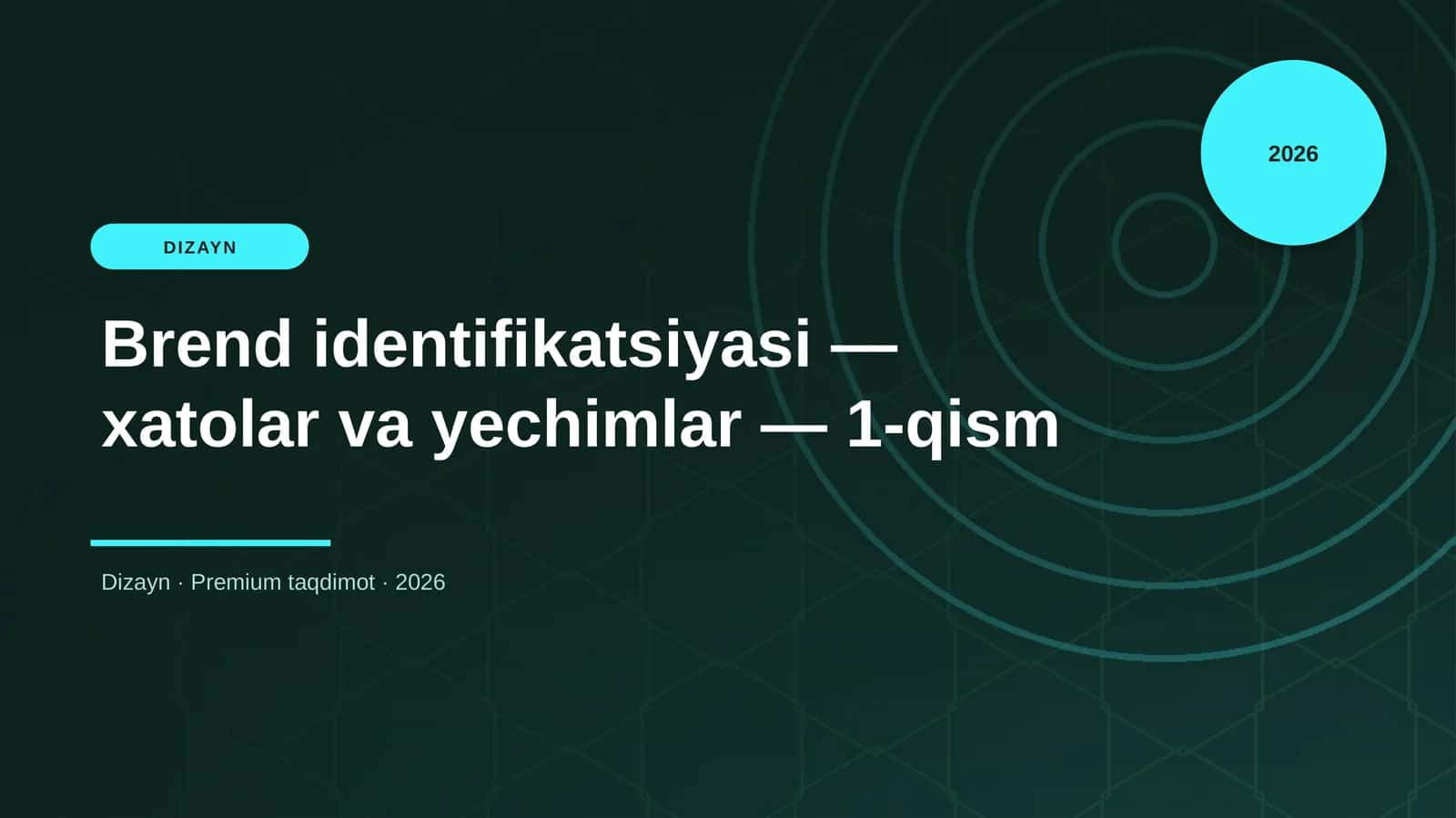 Brend identifikatsiyasi — xatolar va yechimlar — 1-qism 1