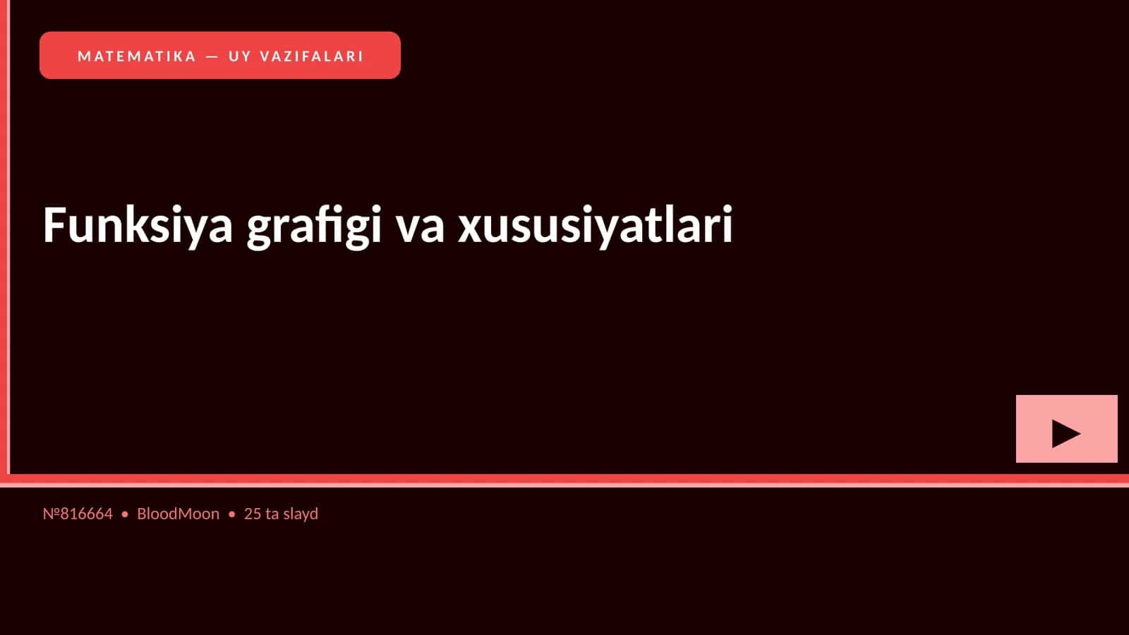 MATEMATIKA — UY VAZIFALARI 1