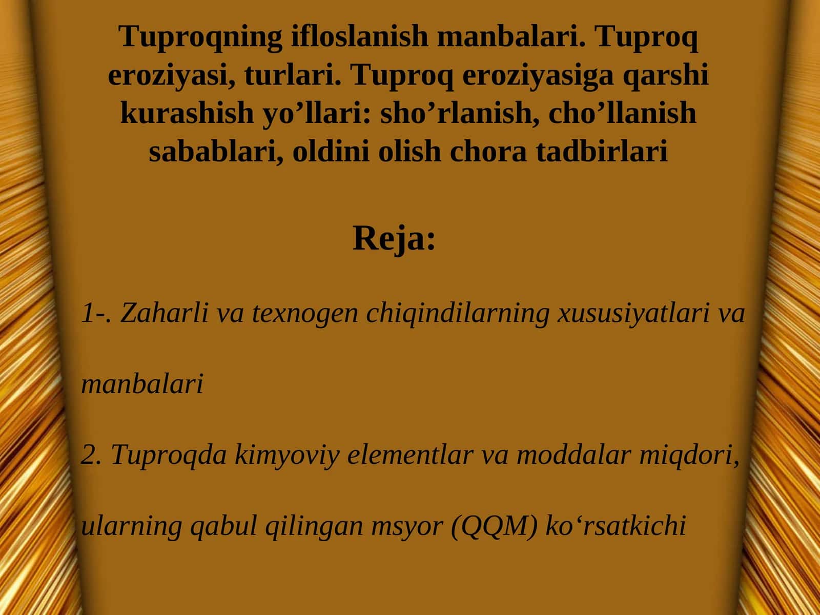 Tuproqning ifloslanish manbalari 1