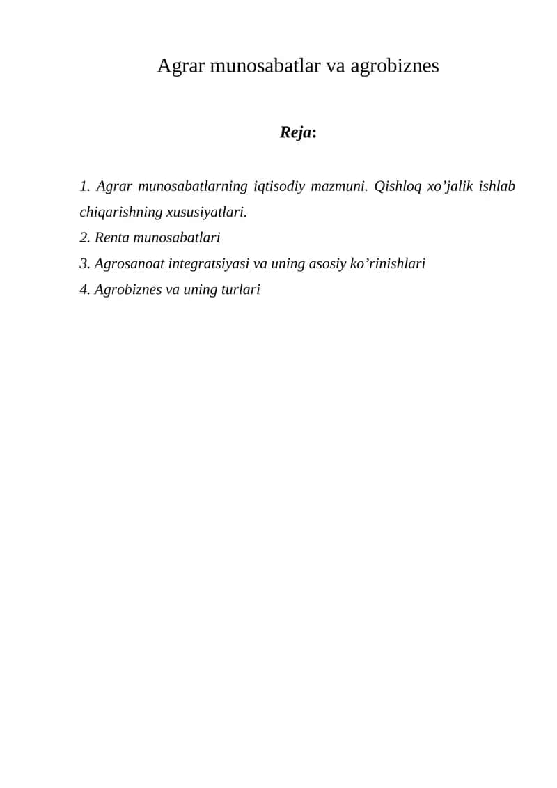 Agrar munosabatlar va agrobiznes 1