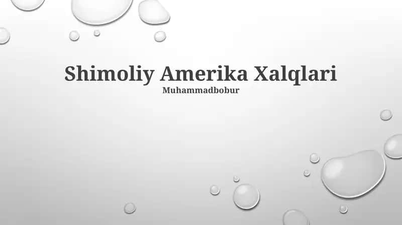 Shimoliy Amerika Xalqlari 1