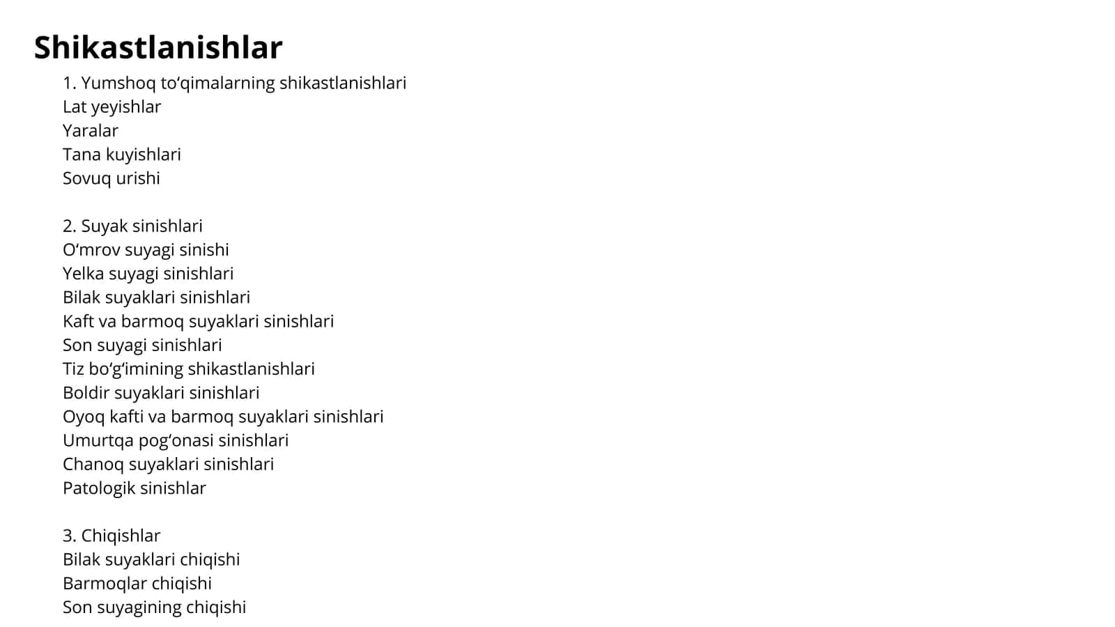 Shikastlanishlar 1