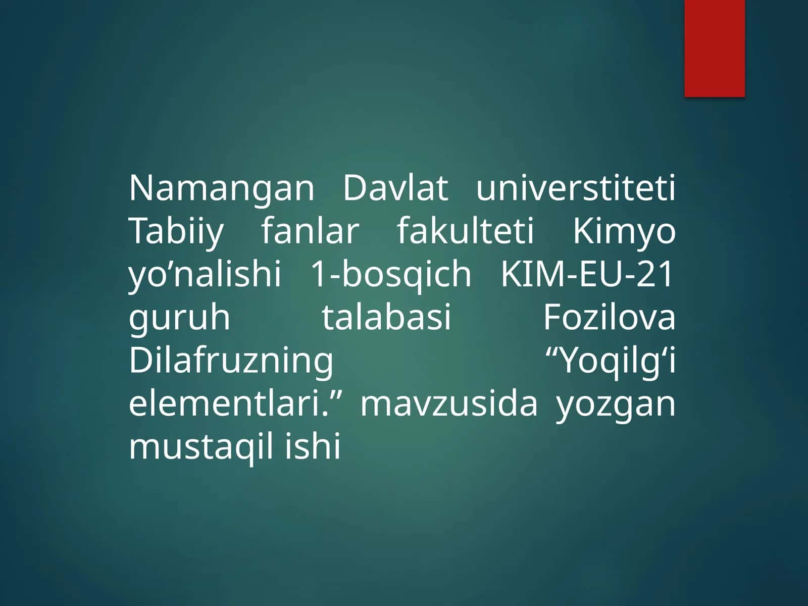 Yoqilgʻi elementlarining kimyo 1