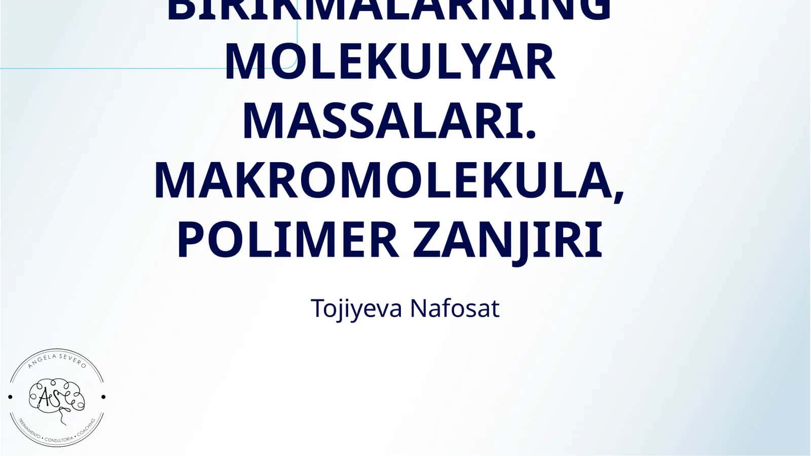 YUQORI MOLEKULYAR BIRIKMALARNING MOLEKULYAR MASSALARI. MAKROMOLEKULA, POLIMER ZANJIRI 1