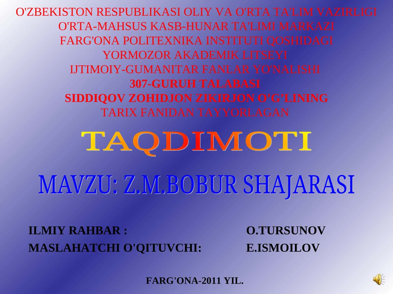 Z.M.BOBUR SHAJARASI 1