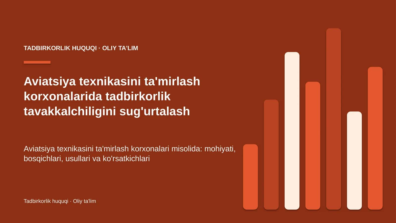 Tadbirkorlik Huquqi · Oliy Ta'lim 1