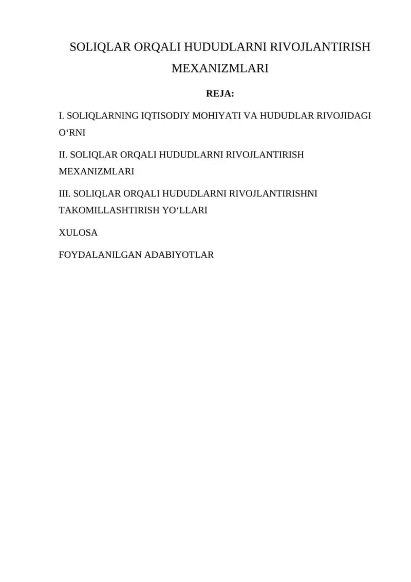 SOLIQLAR ORQALI HUDUDLARNI RIVOJLANTIRISH MEXANIZMLARI 1