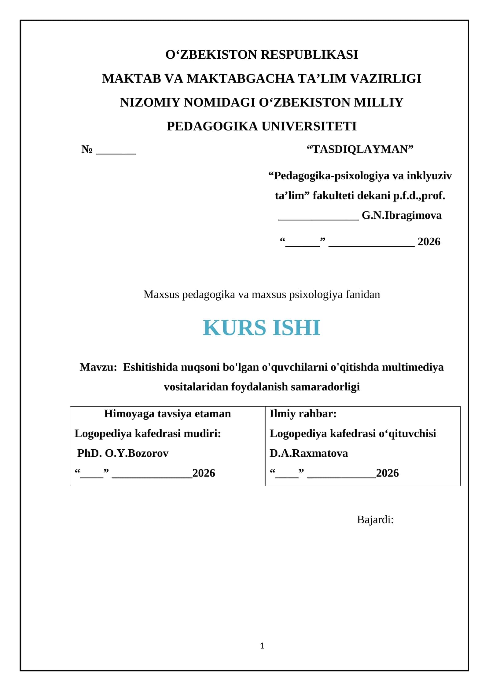 Eshitishida nuqsoni bo'lgan o'quvchilarni o'qitishda multimediya vositalaridan foydalanish samaradorligi 1