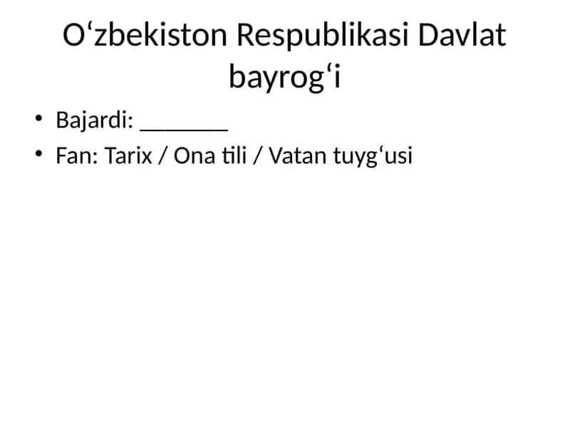 Ozbekiston Respublikasi Bayrogi Haqqida 1