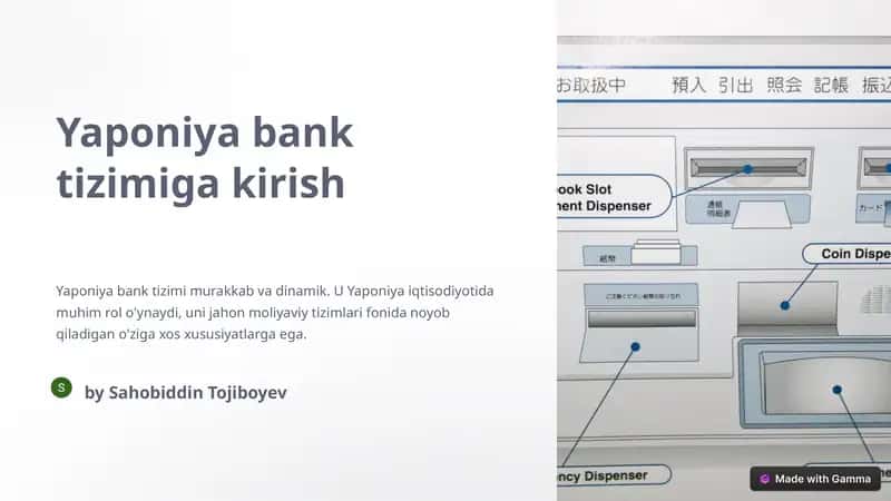 Yaponiya bank tizimiga kirish 1