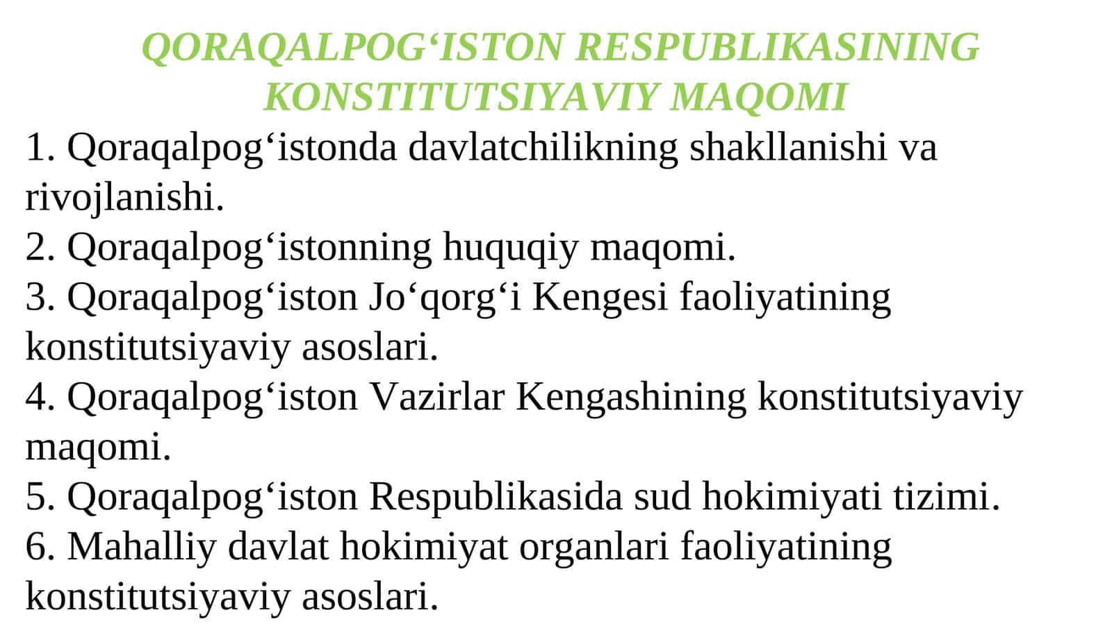 QORAQALPOG‘ISTON RESPUBLIKASINING KONSTITUTSIYAVIY MAQOMI 1