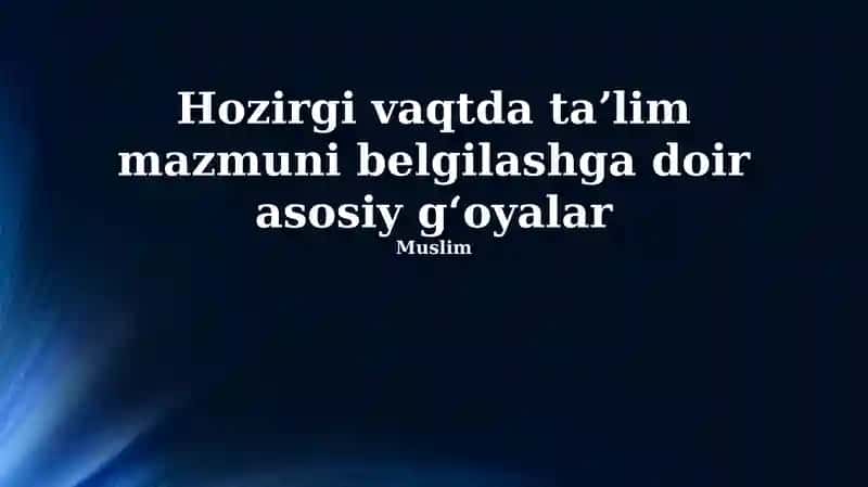Ta'lim Mazmunini Belgilash