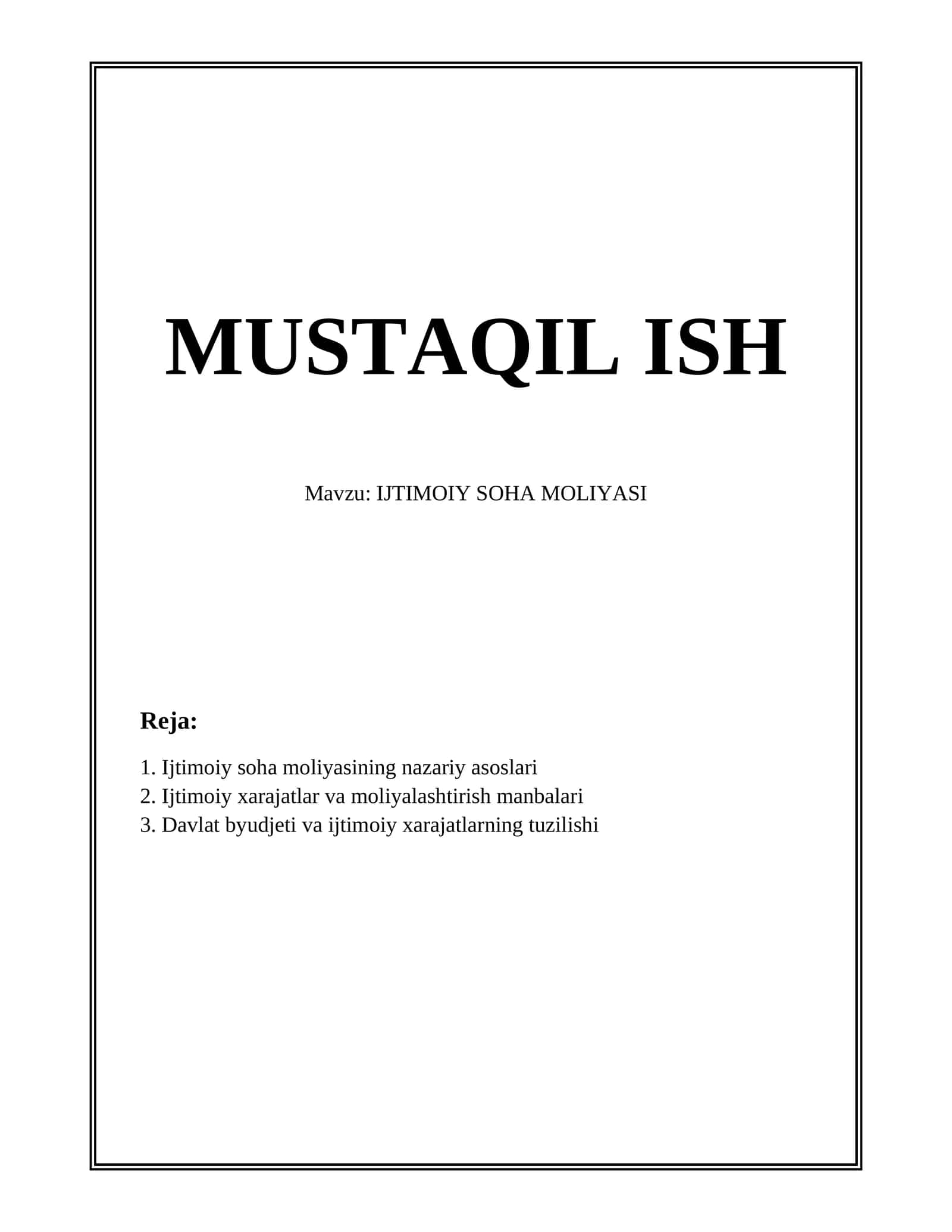 Ijtimoiy Soha Moliyasi 1