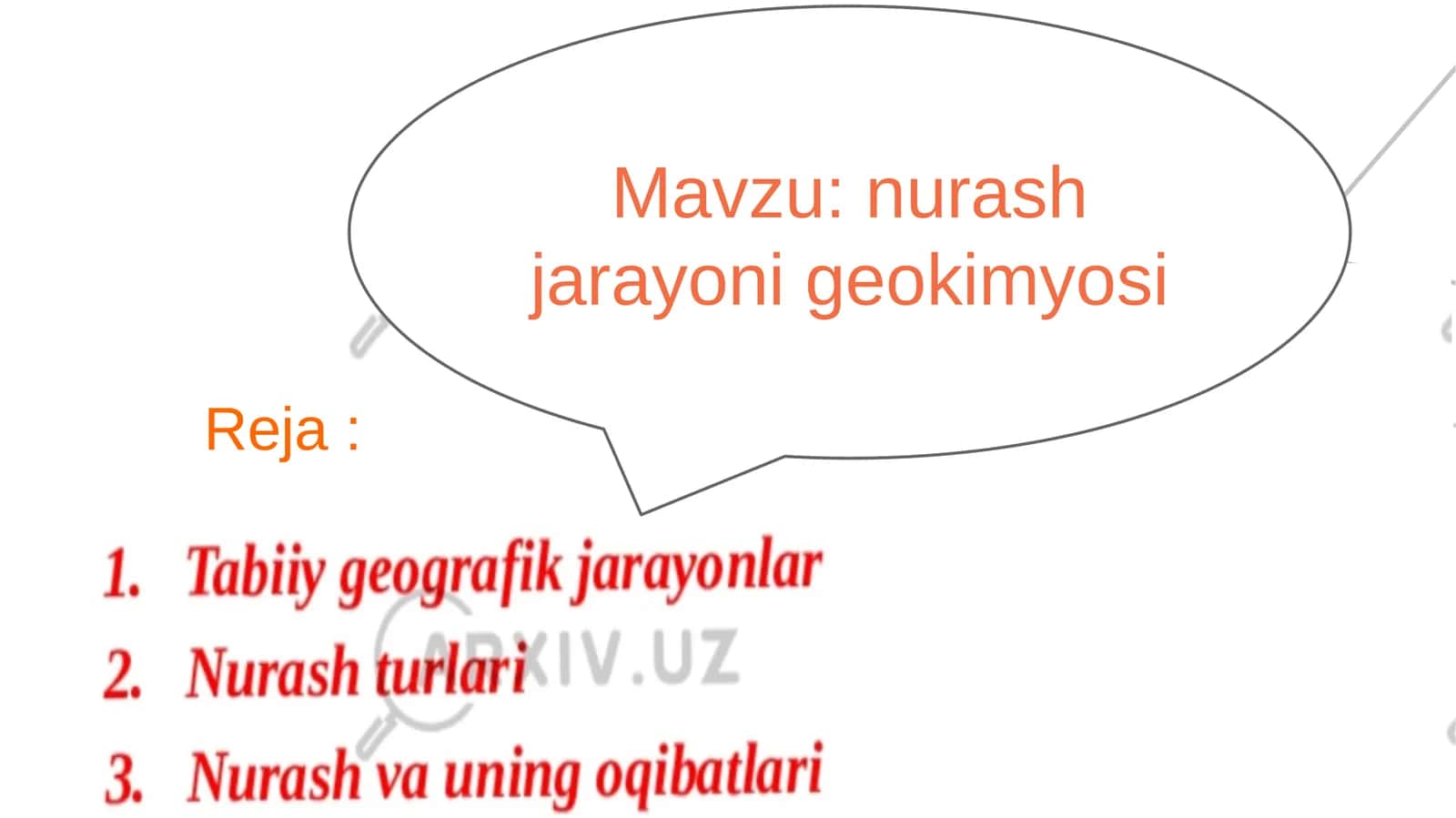 nurash jarayoni geokimyosi 1