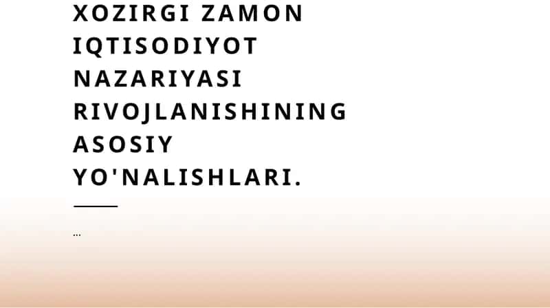 Iqtisodiy Nazariya 1