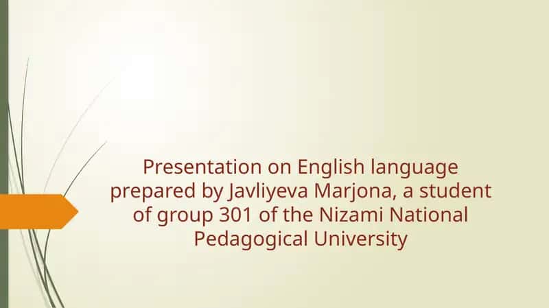 Presentation on English language 1