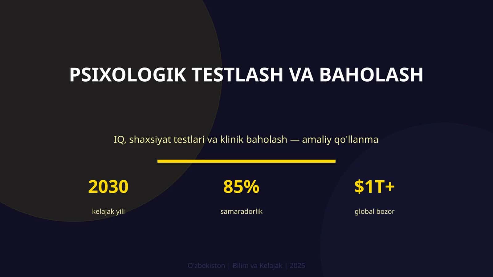 Psixologik testlash va baholash 1